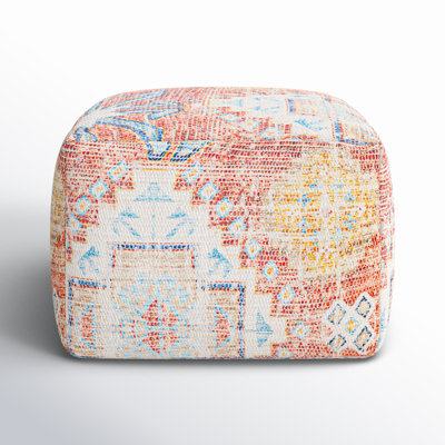 Worreno 20" Wide Rectangle Abstract Pouf Ottoman by Zipcode Design