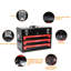 Boîte à outils 20 po 3 en acier avec outils, noir et rouge, et métal, plateau de rangement supérieur, poignée de transport pour le garage, la maison, outils portatifs d'établi, noir rouge, matériau robuste, glissière à roulement, multiple-1200246543