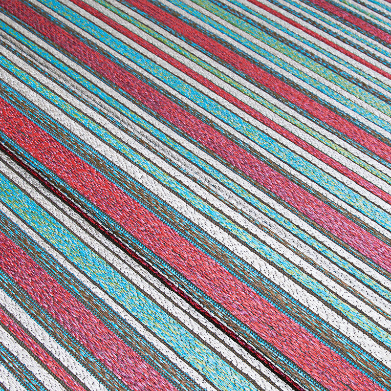 Tapis d'extérieur multicolore à rayures multicolores Ellenton Performance, Rectangle 2 pi x 3 pi 7 po