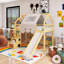 Lit mezzanine simple en bois avec tente-133202601