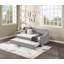 Lit de jour simple rembourré avec lit gigogne, cadre de lit en bois robuste avec capitonnage capitonné et clous en cuivre sur les accoudoirs-765703753-765703756