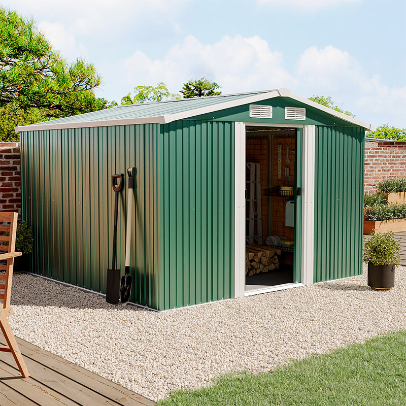 Green Garden Metal Storage Shed