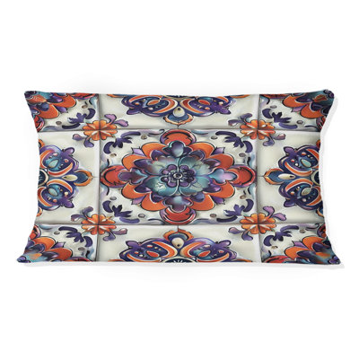 Coussin lombaire Boho Chic Tiles mauve II