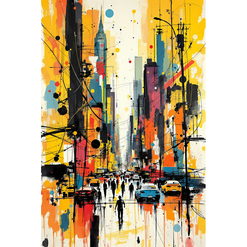Downtown Rush Hour, 48" H x 32" W