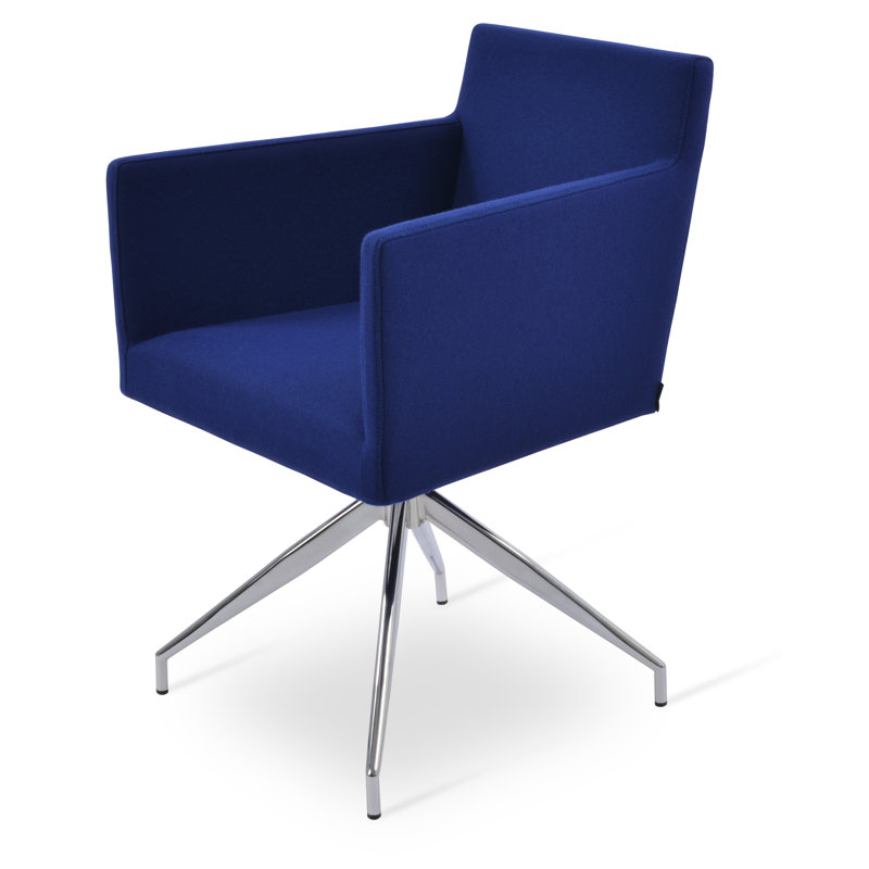 Brilon Upholstered Accent Chair, Wool - Royal Blue
