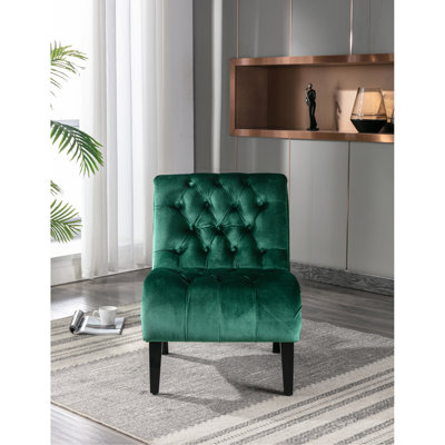 Fauteuil moderne en velours avec coussin épais