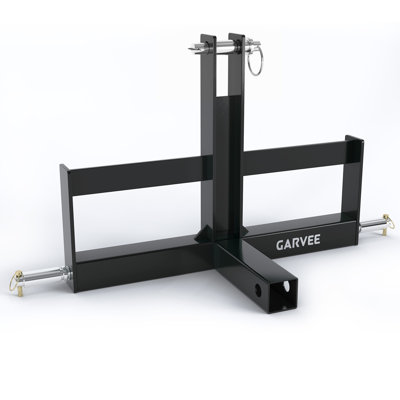Récepteur d'attelage robuste à 3 points pour tracteur - Adaptateur de barre d'attelage rapide de catégorie 1 de 2 po - Comprend des supports de poids de valise - Idéal pour l'équipement de ferme - Noir