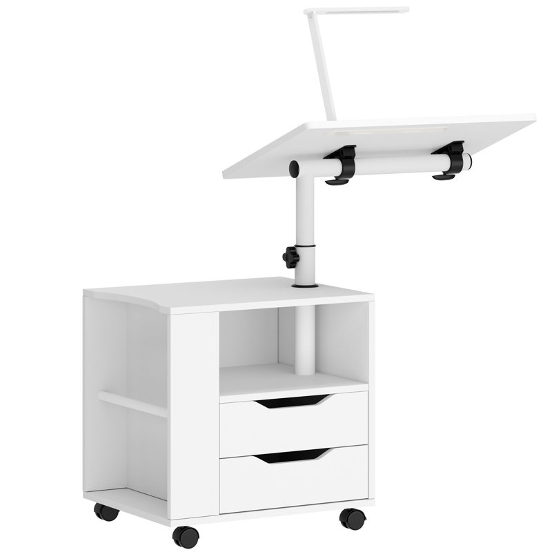 23.6'' 2-Drawer Nightstand, White