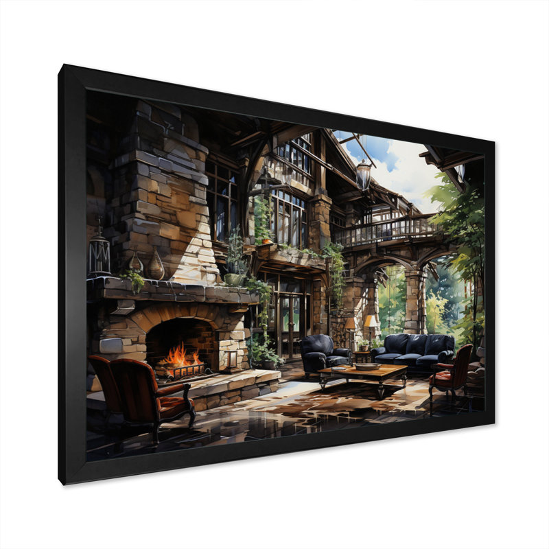 Hotels Lodges Serenity Retreat IV - Architecture Wall Art Prints, H 12 po x l 20 po x P 1 po, Cadre photo noir