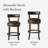 Maven Lane Alexander Stool with Faux Leather Upholstery-92565395-92565397