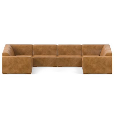 Rex 8 - Piece Modular Genuine Leather U-Sectional