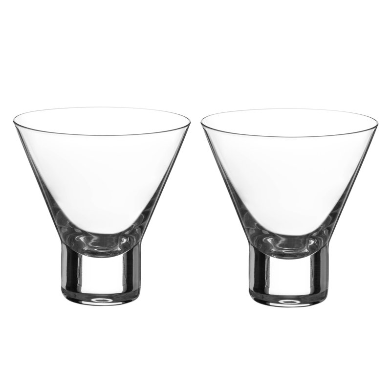 240ml Handmade Crystal Martini Glass, 2