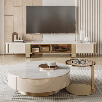 Creative simple TV cabinet tea table combination