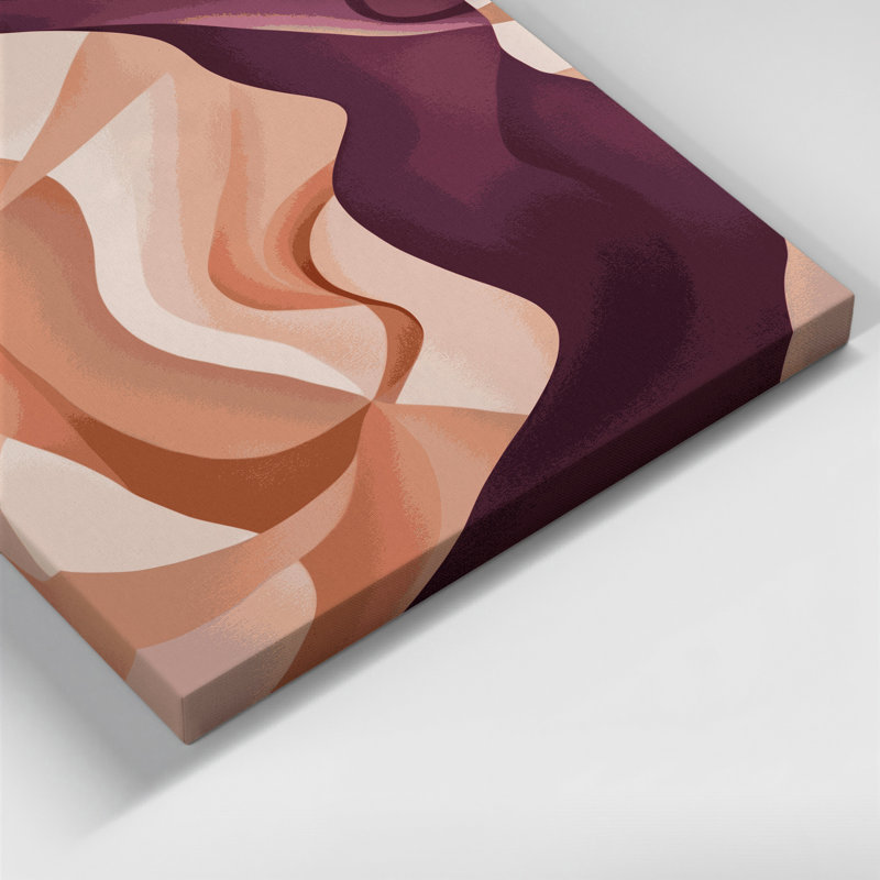 Abstrait art figuratif beige sur toile 38, H 14 po x l 11 po
