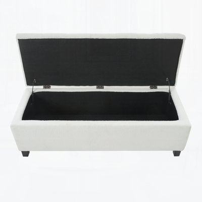 Ottoman Bench With Storage,Rubber Wood Legs