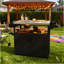Plateau de table de bar extérieur, chariot de bar extérieur avec rangement, îlot de cuisine à roulettes pour la préparation des aliments