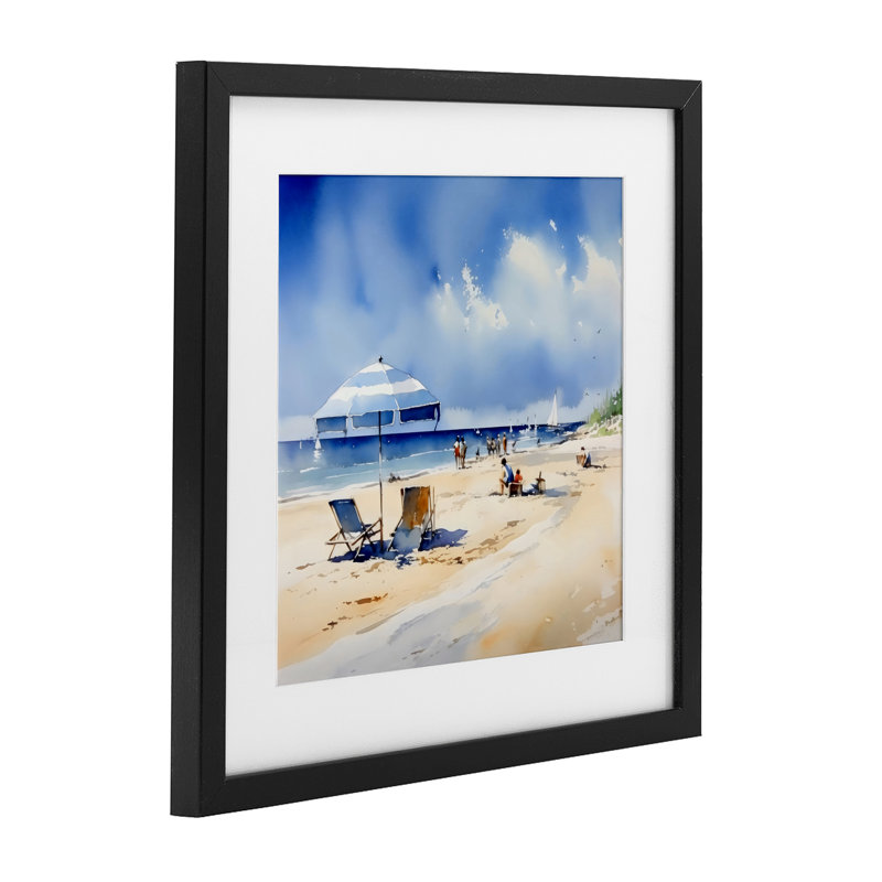 «Stay A tandis que la plage», impression encadrée sous verre, design par LSR Design Studio, H 13 po x l 13 po