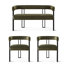 Causeuse et fauteuil en velours 3 pièces Dulcine Minimalist