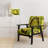 Green Kiwi Seeds And Inside Pattern - Upholstered Contemporary Accent Arm Chair