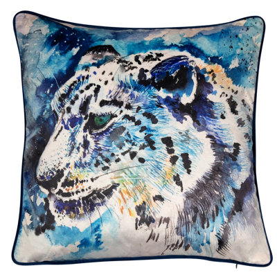 Smoljanski Abstract Blue Sqaure Cushion