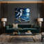 Oiseaux, art mural sur toile bleu-1802257603