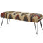 Banc tribal en tissu de coton multicolore avec pieds en épingle en métal Castulo-1239305774