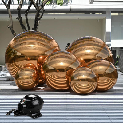  Yescom 6PCS Boule de miroir gonflable géante suspendue grande décoration disco ballon pour fête de mariage, événements, décor, scène, or