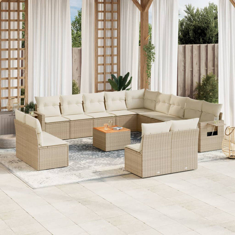 Ensemble de canapé de jardin Vidaxl beige, blanc crème