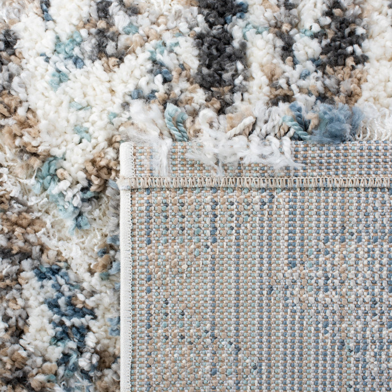 Xenia Shag Performance Geometric Rug, Square 6'7"