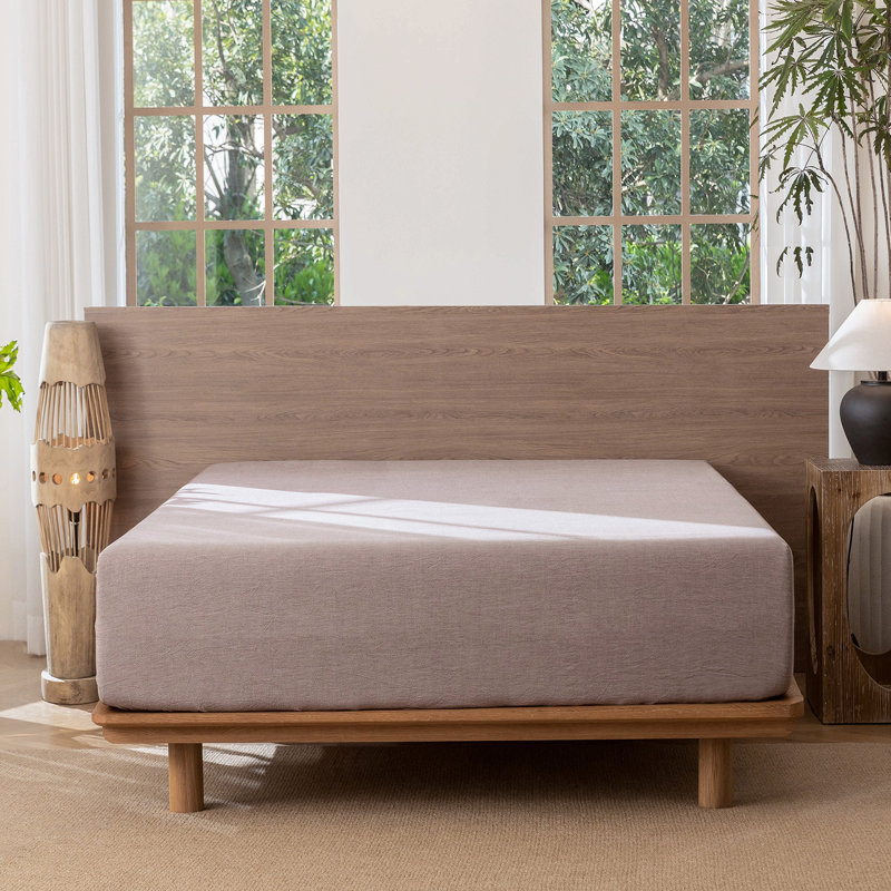 Drap-housse MooMee , Grand lit , Mauve / brun