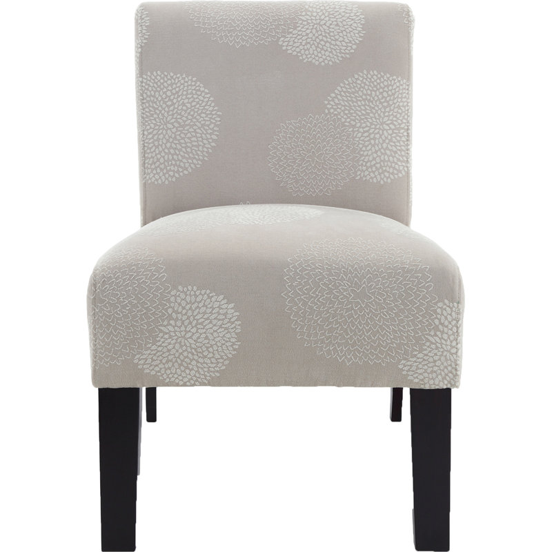 Loring Upholstered Slipper Chair, Ivory Sunflower