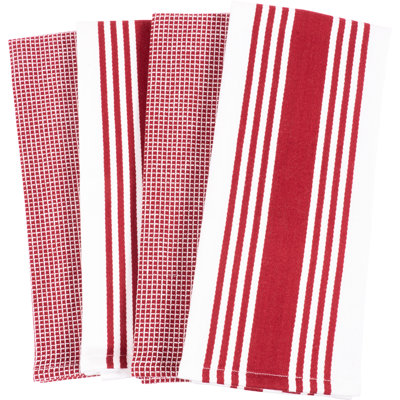 Cotton Stripe Waffle Dish Towel Kitchen Towel