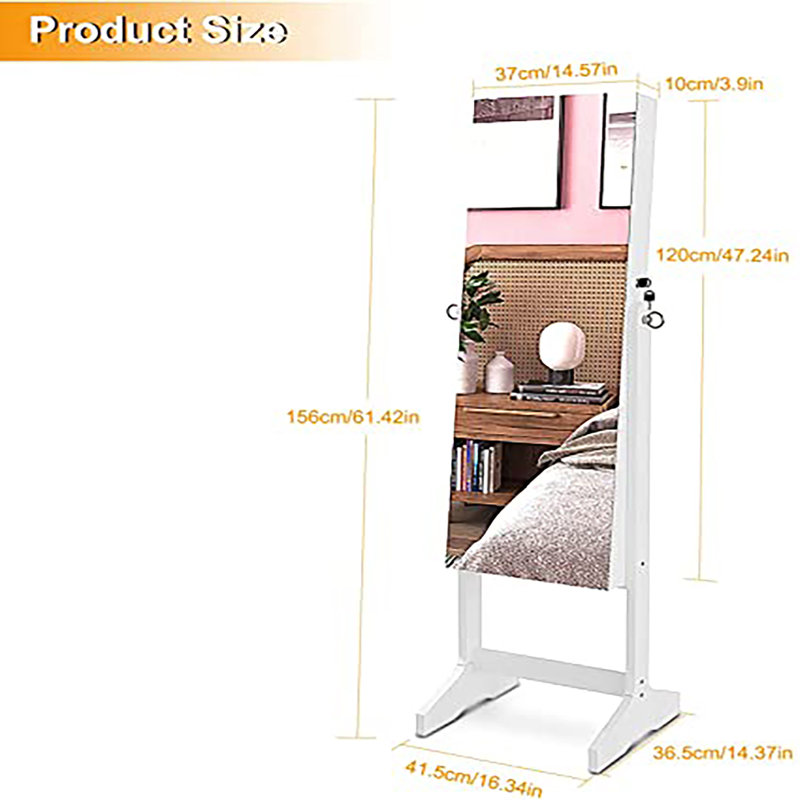 Garri Freestanding Solid Wood Jewelry Armoire
