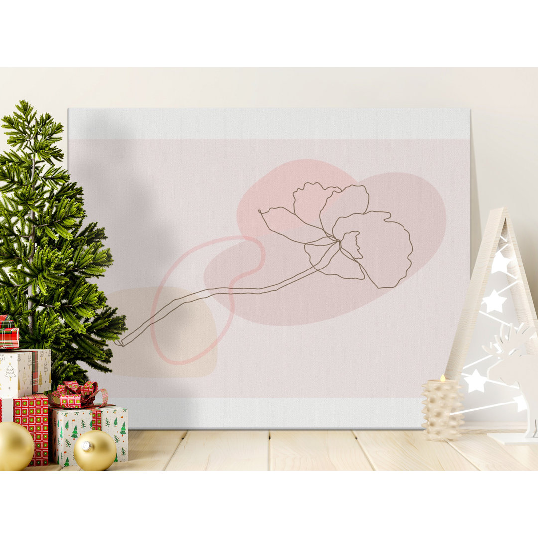 Minimalist Flower Canvas Wall Art, Abstract Floral Line Art Print, Modern Gallery Wrapped Canvas, Ready to Hang, Botanical Wall Decor