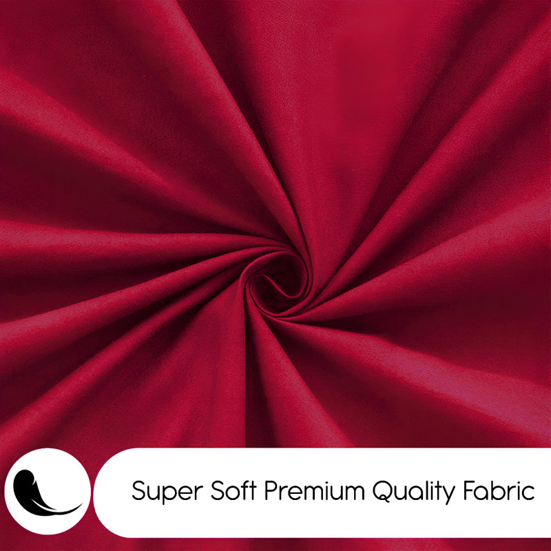 Edyson Microfiber Solid Colour Duvet Cover Set with Pillowcases, Burgundy, Kingsize - 2 Standard Pillowcases