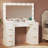 Large Size Makeup Vanity With Lights, Built-in Outlet, 7 Drawers-1953177518