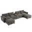 136'' Modular Sectional Sofa with Console, Cup Holder, USB Charger, Movable Storage Ottoman, Pull-line&Tufted Design, U-Shaped Oversized Chenille Sofa for Living Room&Apartment,2 Colors-129047444