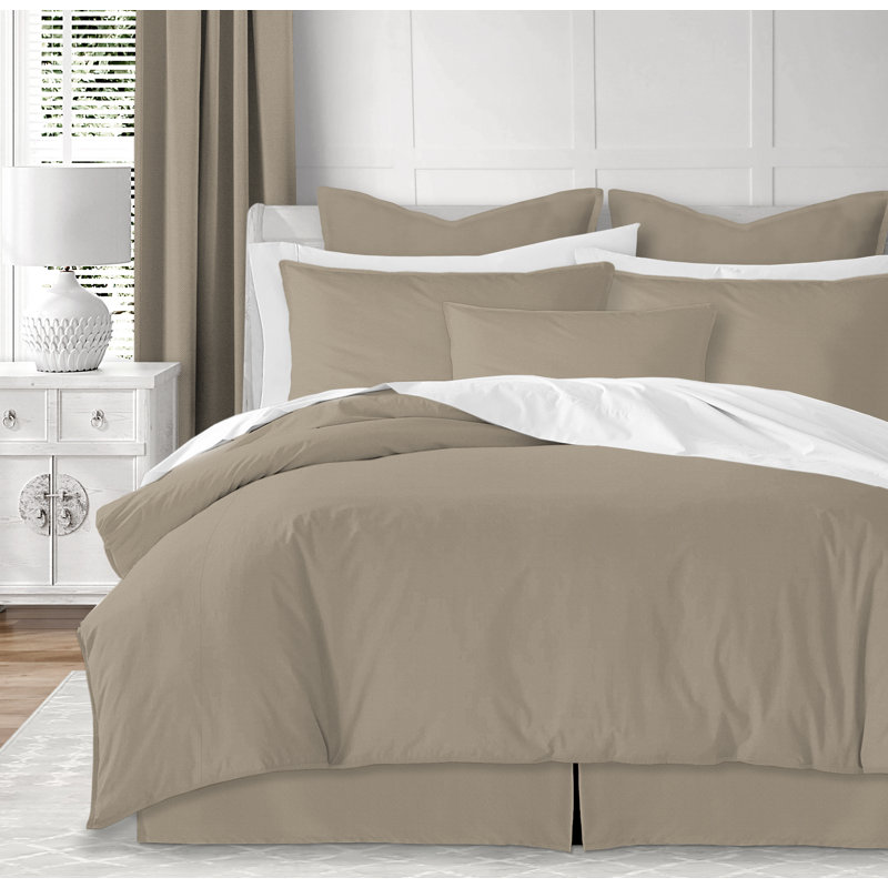 Ensemble d'édredon 2 pièces Eastport, Édredon grand + 2 taies décoratives, Blanc, Coton