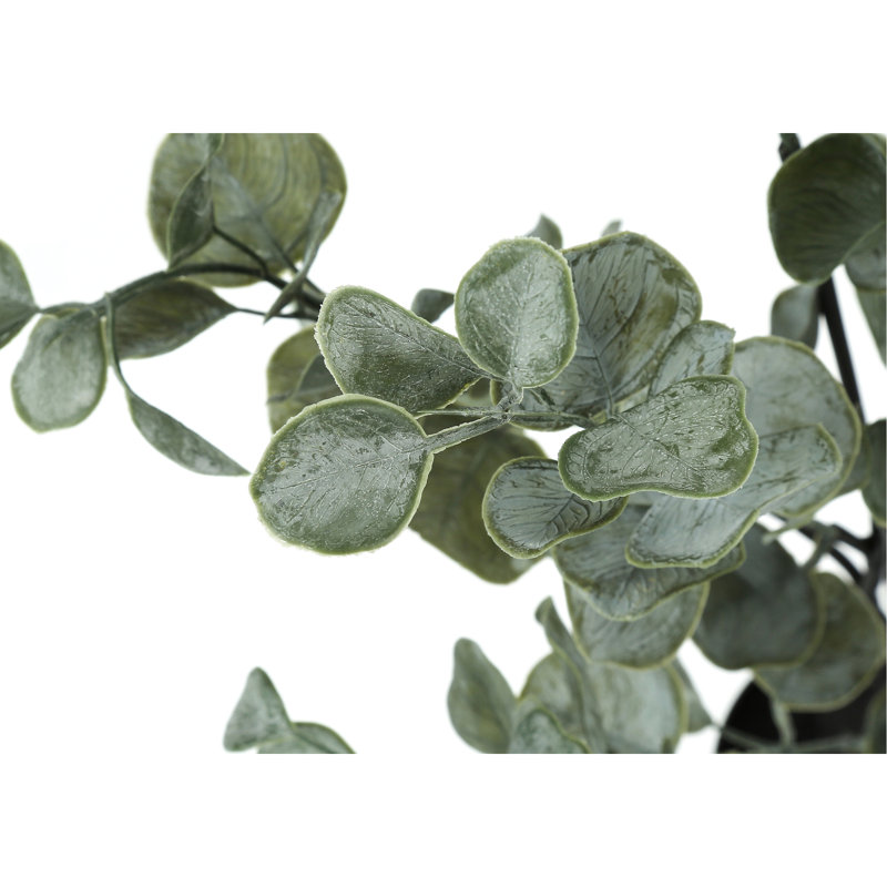 35 po de hauteur plante artificielle Eucalyptus - Feuilles en pot noir pour l'intérieur