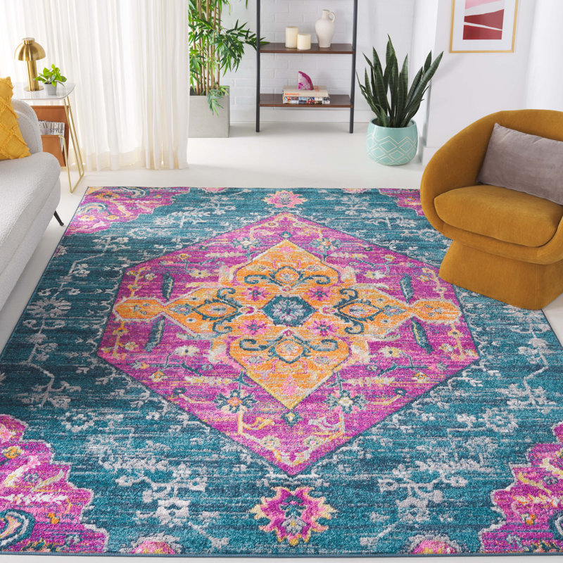 Felty Oriental Orange Area Rug, Rectangle 8' x 10'