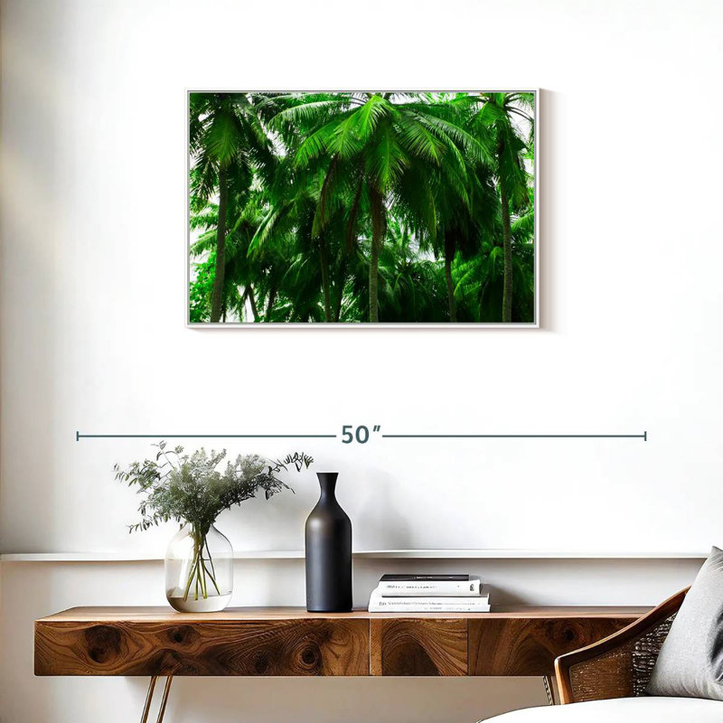 Palmier forêt, Cadre flottant blanc, 31 po x 21 po