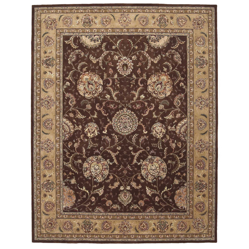 Gilta Rectangle Oriental Handmade Wool Area Rug in Black/Brown, Runner 2'3" x 8'
