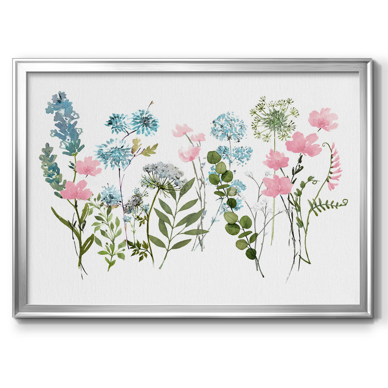 " Spring Meadow ", Silver Floater Framed Canvas, 26" H x 38" W x 1.5" D