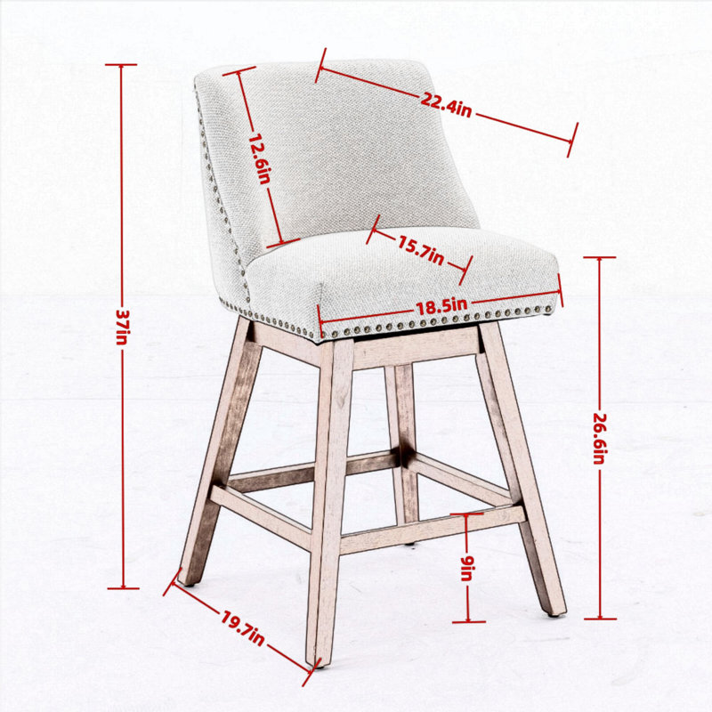 Counter Height Swivel Barstools, Beige