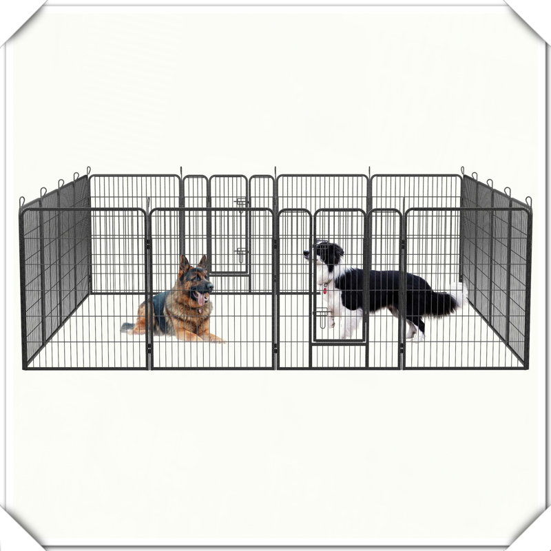 Clôture portative pour chien avec 16 panneaux