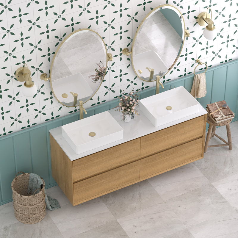 Meuble-lavabo double flottant 60 po Newark