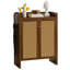 Armoire de rangement à chaussures en rotin avec tablettes réglables à 6 niveaux pour l'organisation à la maison