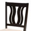 Ensemble de salle à manger 7 pièces Joslyne en tissu sable et bois brun foncé, H 37,4 po x l 18,7 po x P 20 po
