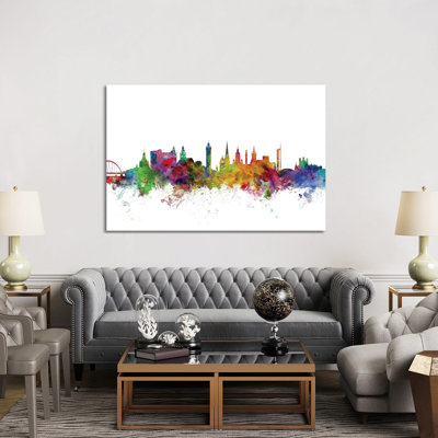 Glasgow, Scotland Skyline by Michael Tompsett - 1 Piece Wrapped Canvas Wall Art
