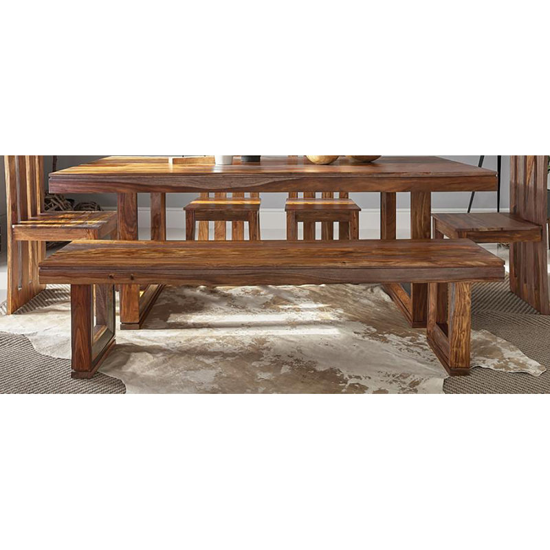 Banc en bois massif Mcdonnell, Terre de Sienne riche